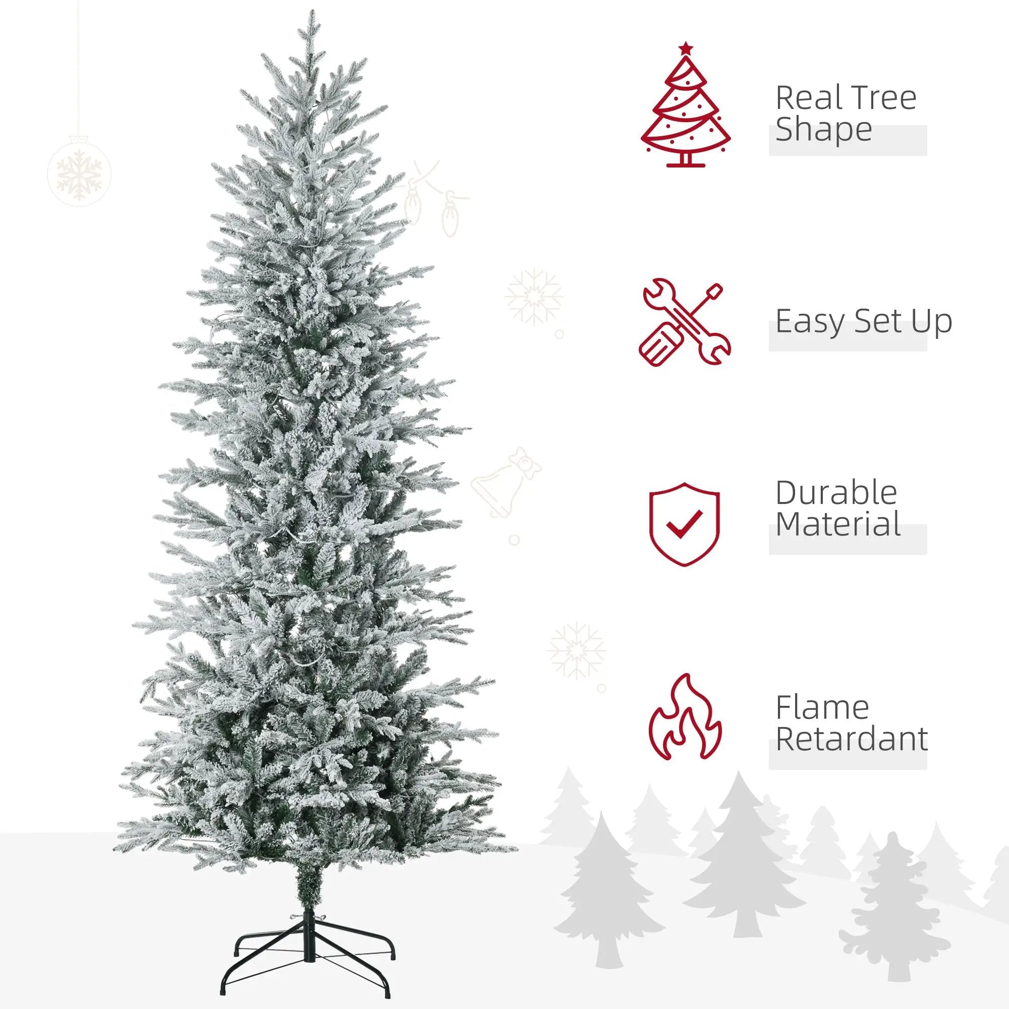 HOMCOM 7.5ft Tall Prelit Artificial Christmas Tree by HouseOfZazla