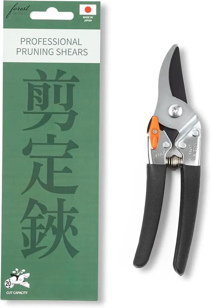 Saboten 7.9" Japanese Pruning Shears - forest Originals, Premium Steel Blades, Made in Japan, Rust Resistant, Gardening Scissors with Duracon Safety Lock by GreenHaven Gardens