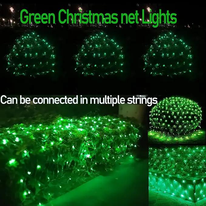 HISHINY Christmas Net Lights Outdoor, 5ftx5ft 100LED Green Wire, Connectable Bush Mesh Net Lights String for Christmas,St Patricks Party,Shrub,Yard,Tree (Green) by GreenHaven Gardens
