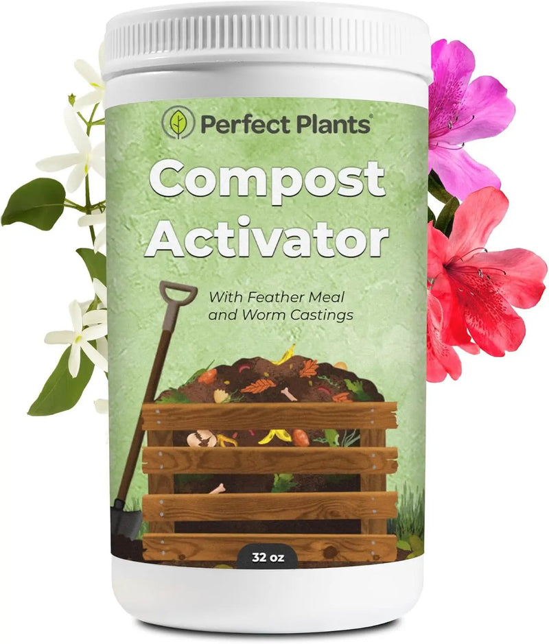 Compost Activator by Perfect Plants | Boosts Microorganisms & Adds Organic Fertilizer | for Use in Composter Tumblers, Machine Bins, or Turners | Fermented Bran with Microbial Inoculant (32 oz) by GreenHaven Gardens