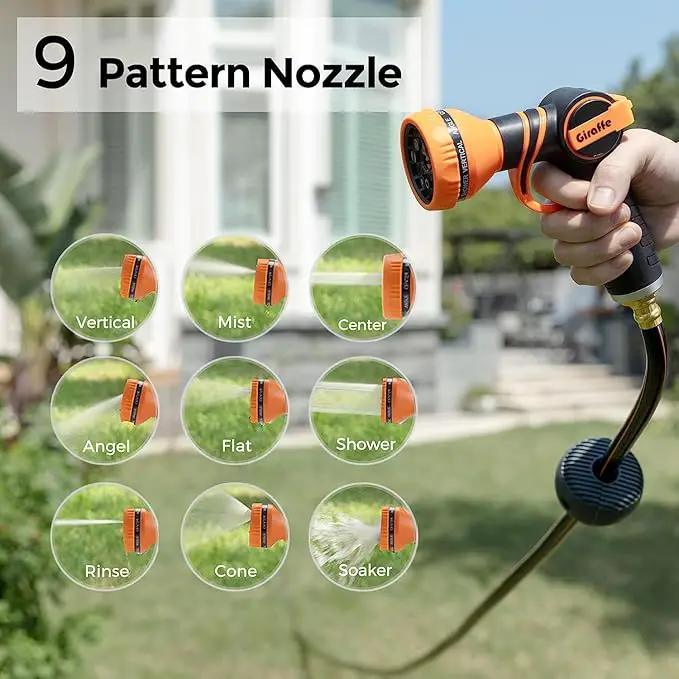 Giraffe Tools Retractable Garden Hose Reel 1/2 Inch x 155 with 5 ft Leader Hose, Heavy Duty, Any Length Lock, Slow Return System, Wall Mounted and 180 Deg Swivel Bracket by GreenHaven Gardens