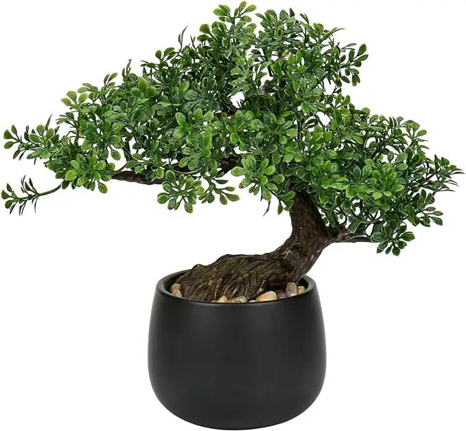 Artificial Bonsai Tree Juniper Faux Plants Indoor Fake Plants Decor with Ceramic Pots for Home Table Office Desk Bathroom Shelf Bedroom Living Room Farmhouse Decorations by GreenHaven Gardens