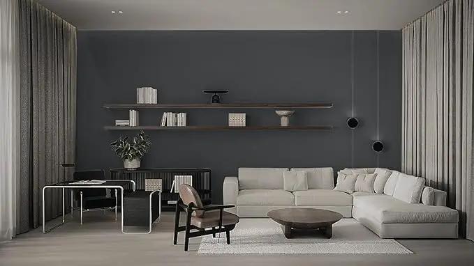 Dimoon 110''x17.7'' Grey Peel and Stick Wallpaper Contact Paper Modern Self Adhesive Wall Paper Removable Renter Friendly Textured Solid Color Shelf Cabinet Vinyl Roll (110''x17.7'',Dark Grey) by GreenHaven Gardens