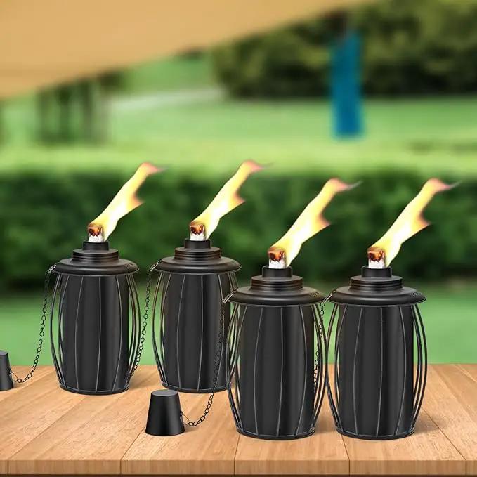 4-Pack Upgraded Torch Canisters,16oz Replacement Torch Refillable Canisters with Wicks,Caps, Outdoor Citronella Fuel Torch Canister for Luau Party, DIY Garden Decor. by GreenHaven Gardens