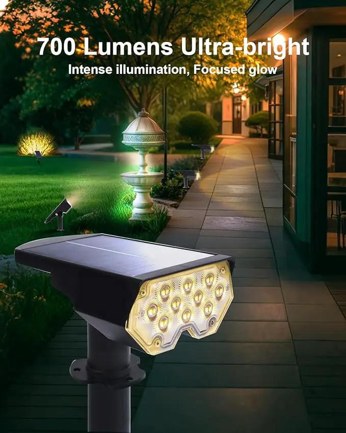 6 Pack Solar Powered Outdoor Spot Lights Outside Waterproof 20 LEDs Landscape Spotlights Dusk to Dawn for House Yard Tree, Plants, Walls, Path, Garden, Statues, Superior Accent Lamp Warm White by GreenHaven Gardens