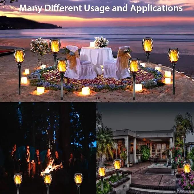 Gold Armour 2 Pack Solar Lights Upgraded - Flickering Flames Torch Solar Path Light - Dancing Flame Lighting 96 Led Dusk to Dawn Flickering Tiki Torches Outdoor Waterproof Garden by GreenHaven Gardens