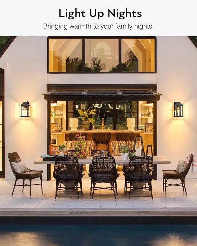 Dusk to Dawn Outdoor Lights for House, 2 Pack Outdoor Light Fixture, Black Exterior Lighting Fixtures, Dusk to Dawn Outdoor Lighting for House, Porch, Garage, Doorway, Anti-Rust, Waterproof by GreenHaven Gardens