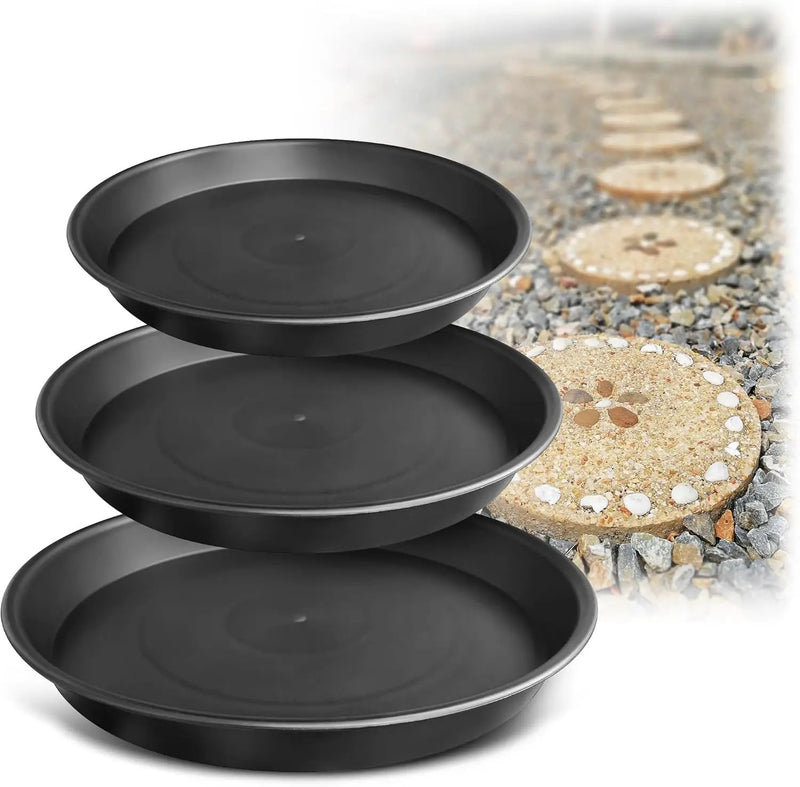 U0U 3 Size Round Stepping Stone Mold,10" 11.4" 12.6" Cement Molds for Concrete,Plastic Concrete Molds for Casting Garden Pathmate Pavement Precast and Forms Walkway by GreenHaven Gardens