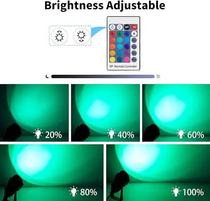 1500LM LED High Brightness Outdoor Landscape Lighting 15W RGBCW Color Changing Landscape Lights Remote Control Spot-Lights with Plug in IP66 Waterproof Flood Light for Garden - 2 Pack by GreenHaven Gardens
