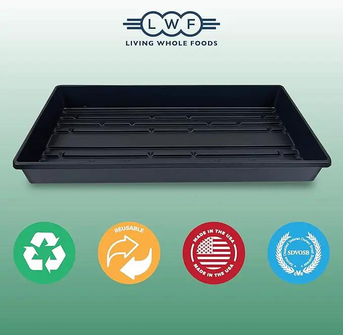 10 Plant Growing Trays (No Drain Holes) - 20" x 10" - Perfect Garden Seed Starter Grow Trays: for Seedlings, Indoor Gardening, Growing Microgreens, Wheatgrass & More - Soil or Hydroponic by GreenHaven Gardens