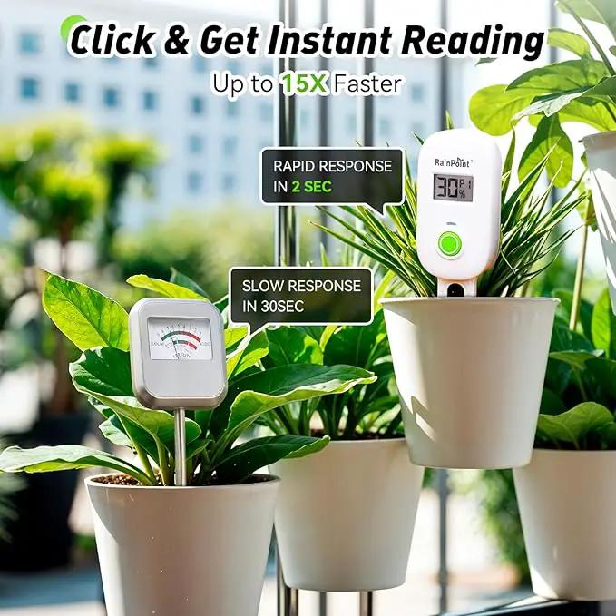 RAINPOINT Smart Digital Wireless Plant Moisture Meter Houseplant Indoor,WiFi Hub Needed,Capacitive Probe,Leave-in Soil Hygrometer Sensor,Real-time Monitor Humidity Tester Outdoor Gardening by GreenHaven Gardens