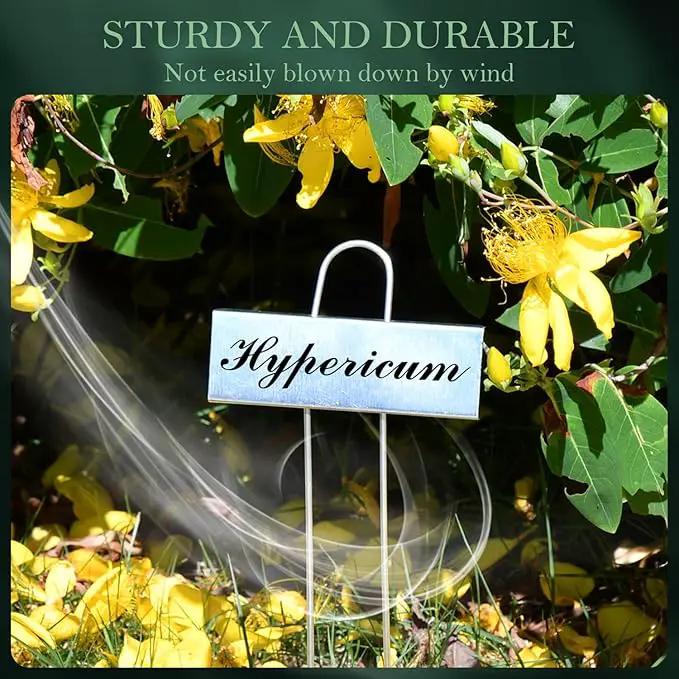 50 Pack Metal Plant Labels for Outdoor Garden Waterproof Plant Markers, Labels Garden Markers for Seedlings Herbs Vegetable Greenhouse Gifts, with Pen by GreenHaven Gardens
