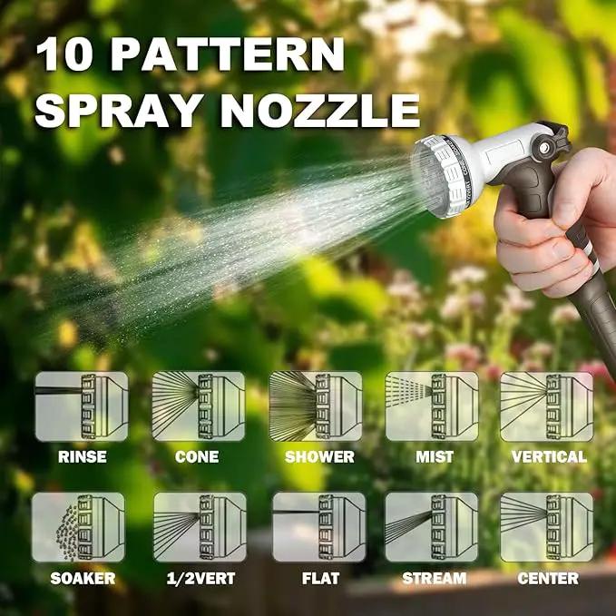Retractable Garden Hose Reel, 1/2 in 120+6 ft, Heavy Duty Wall Mounted Water Hose Reel, Spring Power Automatic Rewind, Any Length Lock, 180° Swivel Bracket, 10 Pattern Spray Nozzle by GreenHaven Gardens