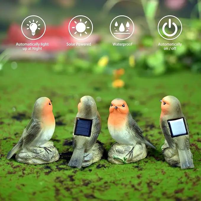 Solar Garden Outdoor Statues Bird Lights, Cute Birds Garden Decor for Outside, Christmas Birthday Gifts for Women, Unique Mother Grandma Housewarming Gifts and Yard Decoration by GreenHaven Gardens