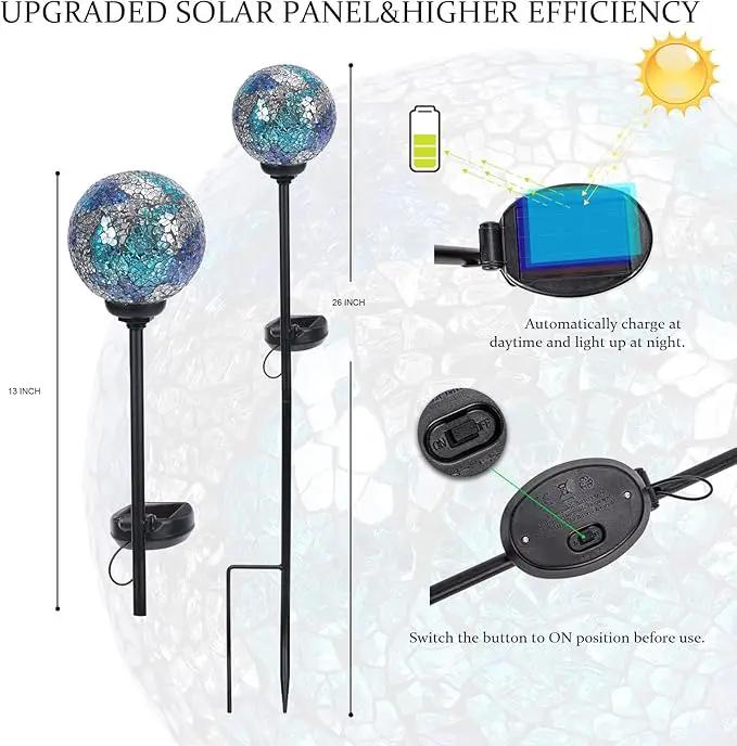 VCUTEKA Mosaic Solar Light, Solar Garden Decorative Lights Outdoor Waterproof LED Pathway Stake Light for Landscape Patio Yard Deck Walkway Decoration, 2 Pack by GreenHaven Gardens