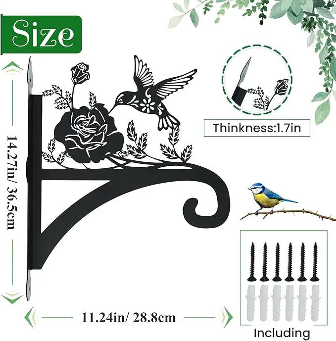 Hanging Plant Hanger Bracket Plant Hooks for Hanging Baskets Heavy Duty Decorative Hummingbird Silhouette Wall Mounted Hanging Plant Hangers Outdoor for Flower Pot Bird Feeder Wind Chimes by GreenHaven Gardens