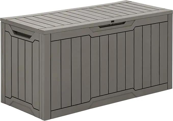 YITAHOME 80 Gallon Outdoor Storage Box, Large Water Resistant Resin Deck Box, Indoor Outdoor Lockable Storage Container for Patio, Garden, Cushions, Tools, Equipment (Taupe) by GreenHaven Gardens