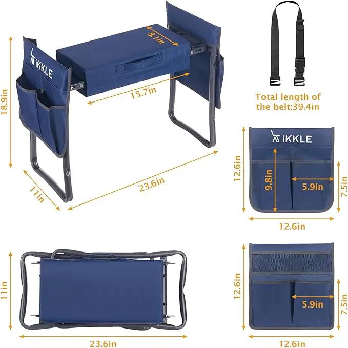 Patented Garden Kneeler and Seat Heavy Duty, Upgraded Garden Bench with Thicker Wider Soft Detachable Kneeling Pad, with 2 Tool Store Pouches, Nice for Mother Father Gardeners by GreenHaven Gardens