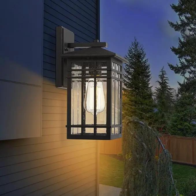 Outdoor Wall Lantern, Exterior Light Fixture, Waterproof Outdoor Wall Lighting Fixture Outside with Seeded Glass for Porch, Garage, Patio, Hallway, Entryway, 2 Pack by GreenHaven Gardens