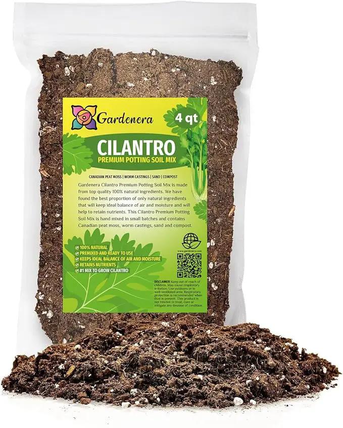 Cilantro Potting Mix - Promote Strong Roots and Culinary Excellence with Our Premium Blend - 4 Quart by GreenHaven Gardens