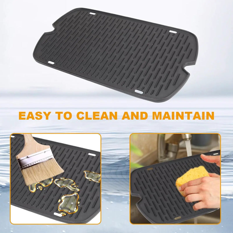 Cast Iron Grill Griddle for Weber 9010001 9011701 9013001 9020001 9030001 Traveler Portable Grill Accessories, Reversible Full Size Cooking Plate with Carry Bag by GreenHaven Gardens
