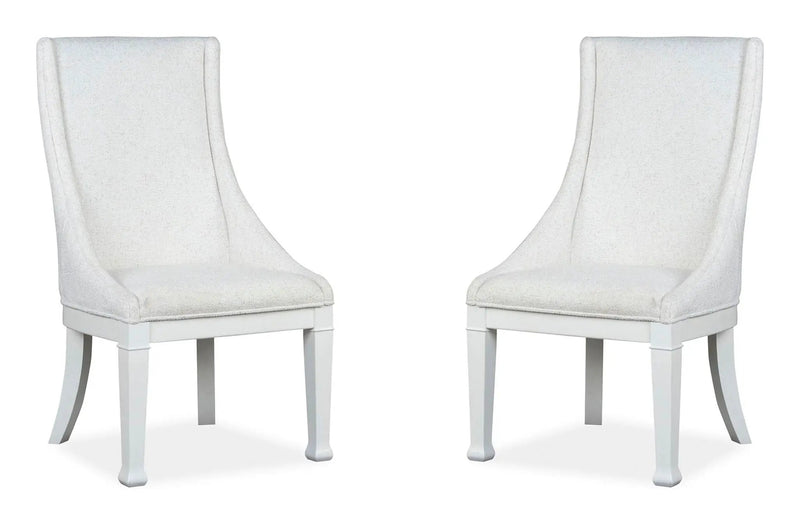 Kingston - Upholstered Host Chair (Set of 2) - Whisper White And Cerused Nutmeg by Unique Piece Furniture