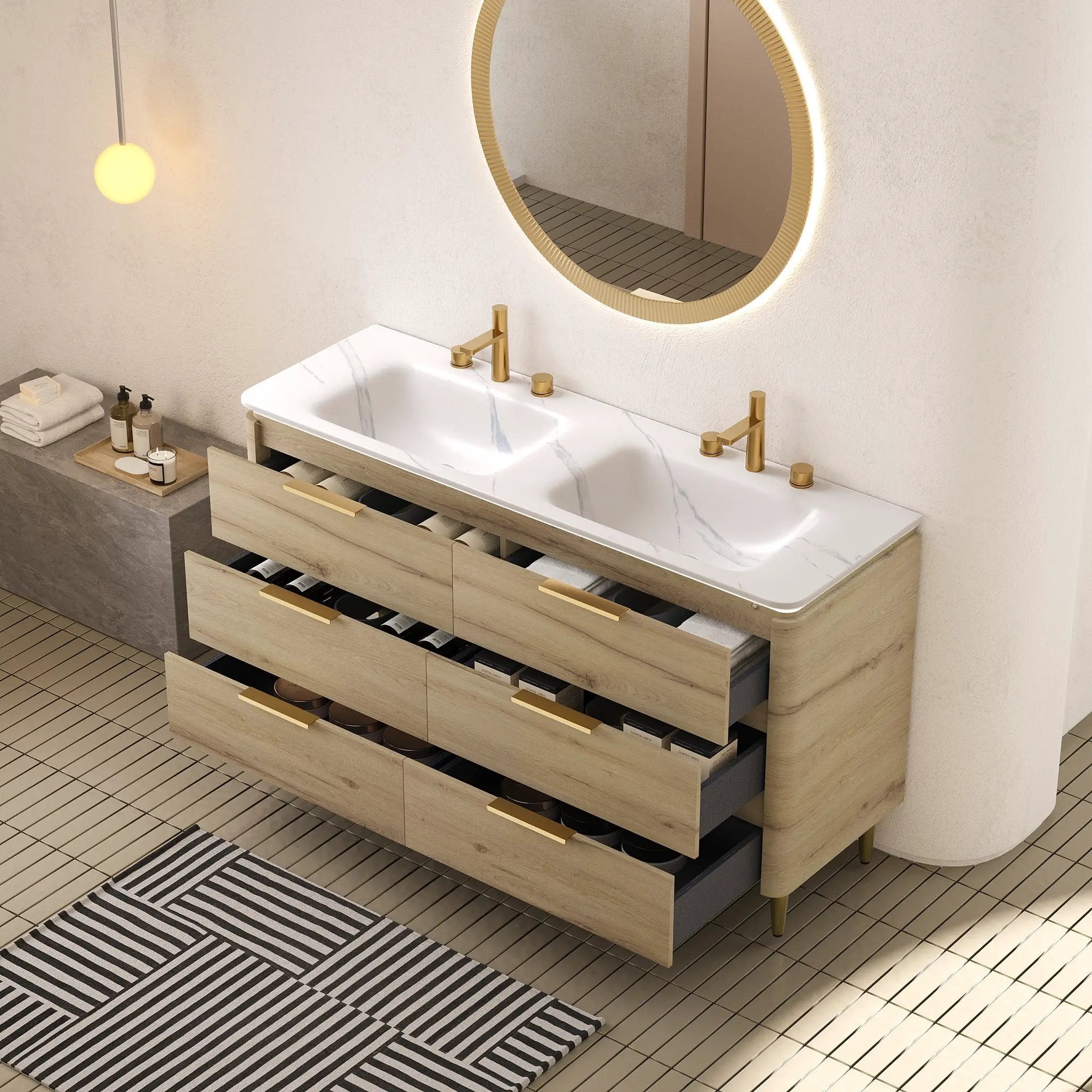 Amara 60" Bathroom Vanity & Sinks by HouseOfZazla