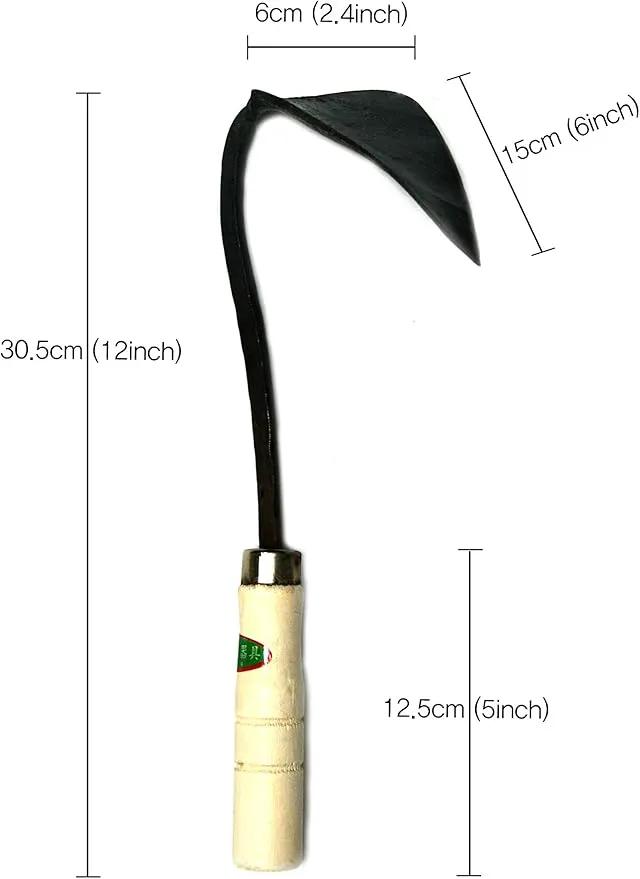 JGI HOMI 2 - Hoe Garden Tool for Weeding, Gardening, harvesting, and Planting, Korean Homi Hand Plow, Durable, Sharp, and Ergonomic by GreenHaven Gardens