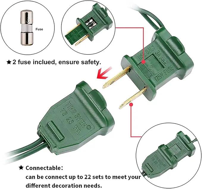 Green LED Christmas Lights - 100 Count Green Christmas String Lights for Tree, Party, Holiday, Indoor and Outdoor St. Patrick's Day Decorations, 33 Feet Green Wire, UL Certified, Connectable by GreenHaven Gardens