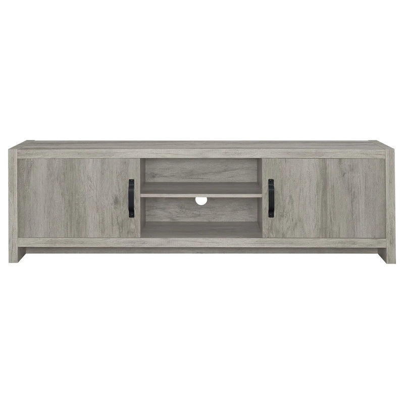 Burke 2-door Engineered Wood 71-inch TV Stand Grey Driftwood by Unique Piece Furniture