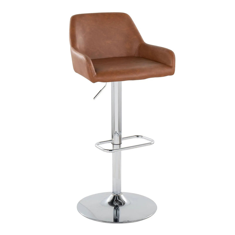 Daniella - Contemporary Adjustable Barstool With Swivel With Rounded Rectangle Footrest (Set of 2) by Unique Piece Furniture