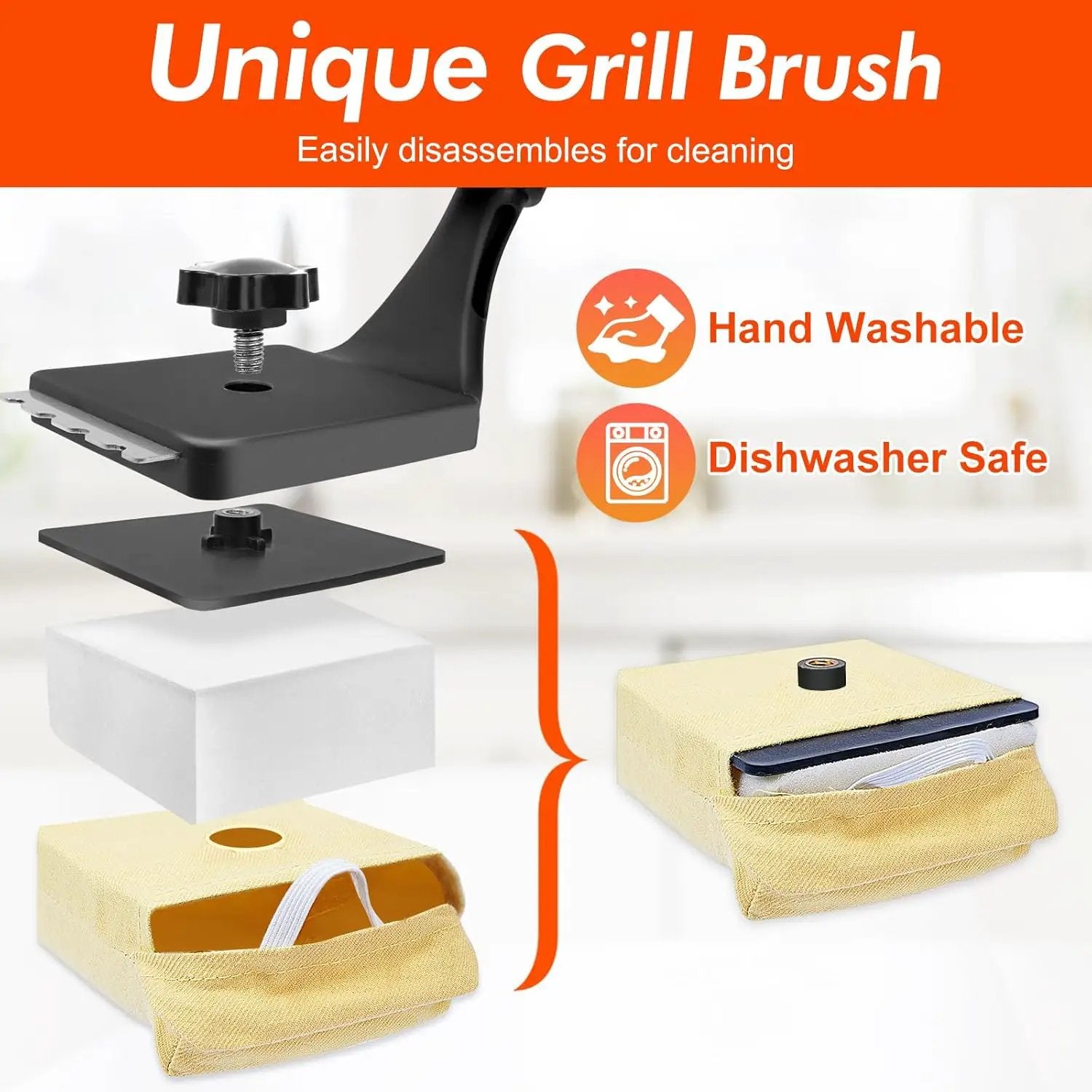 Grill Brush for Outdoor Grill Bristle Free BBQ Cleaner Brush with Durable Scraper for Cast Iron or Stainless-Steel Grates Safe Griddle Scrubber Brush by GreenHaven Gardens