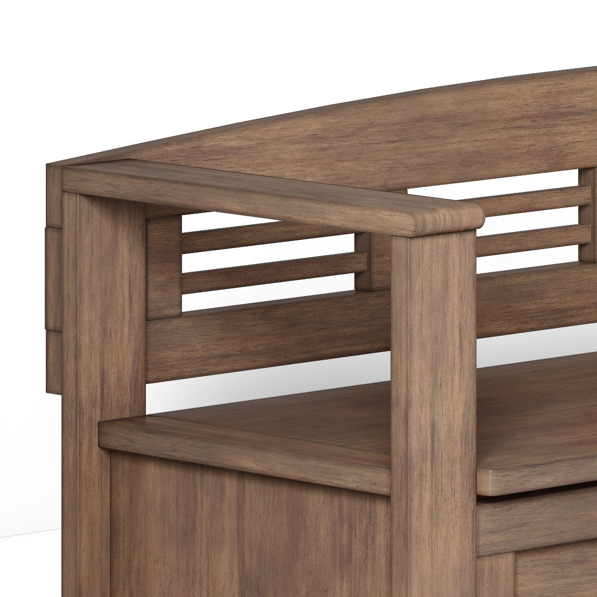 Entryway Storage Bench with Ample Storage Compartments - Rustic Natural Aged Brown, photo 2 of 8
