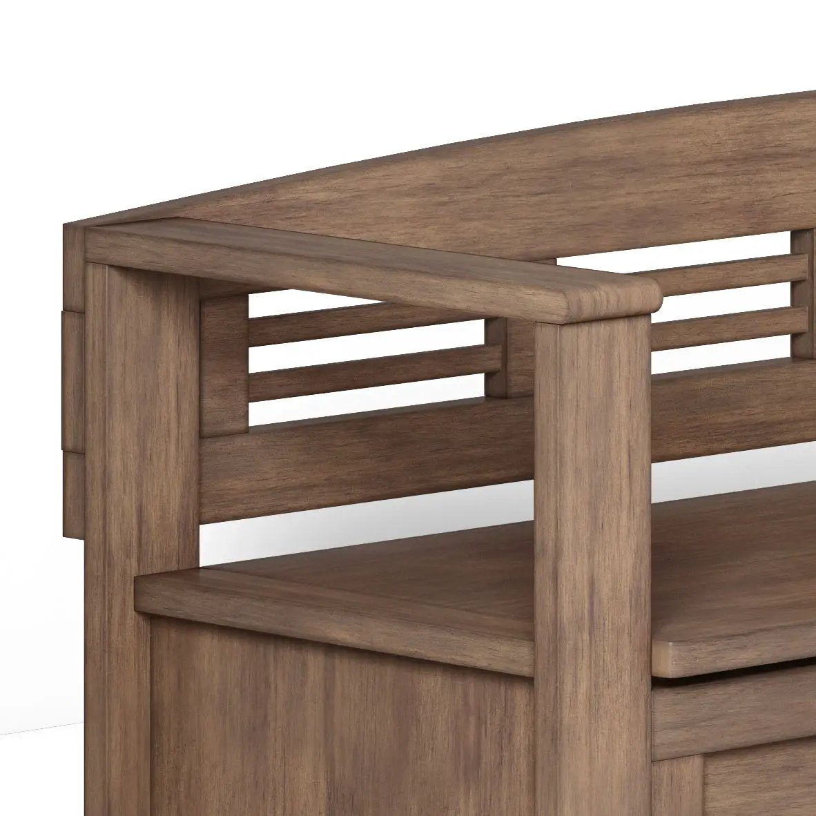 Adams - Entryway Storage Bench - Rustic Natural Aged Brown by HouseOfZazla