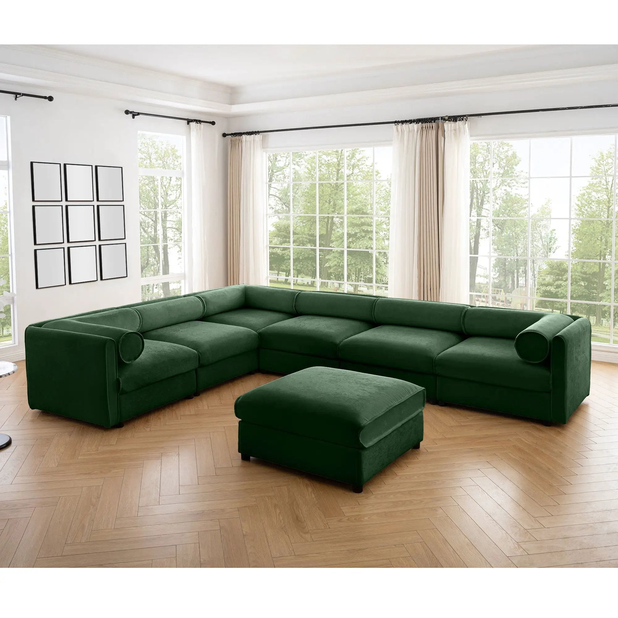 Contemporary Elegant Sofa With Storage And Ottoman by Unique Piece Furniture