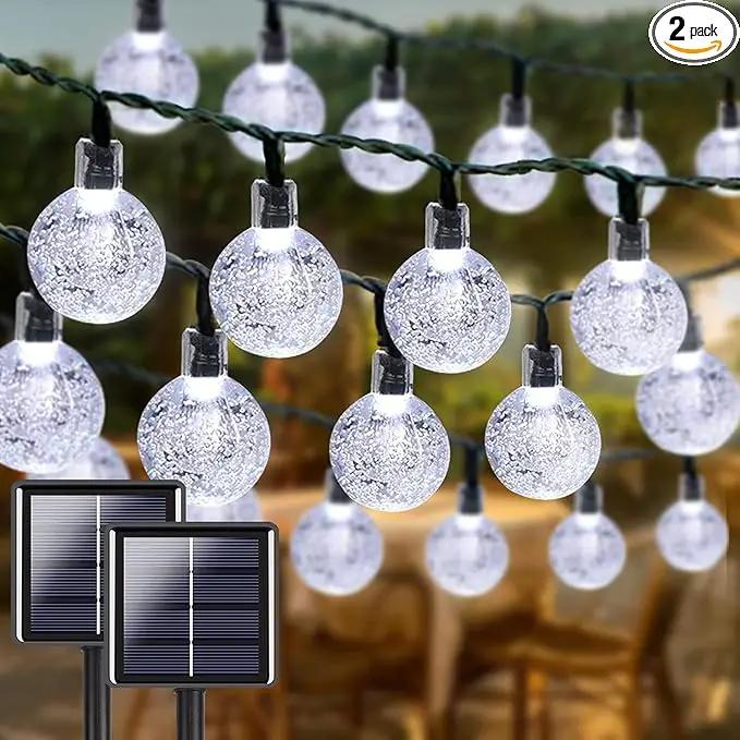 LORRYTE White 2-Pack 100 LED 64FT Crystal Globe Solar Lights Outdoor, Waterproof Solar String Lights Outdoor Decorative with 8 Lighting Modes for Easter Christmas Decor Garden Wedding Party Tree by GreenHaven Gardens