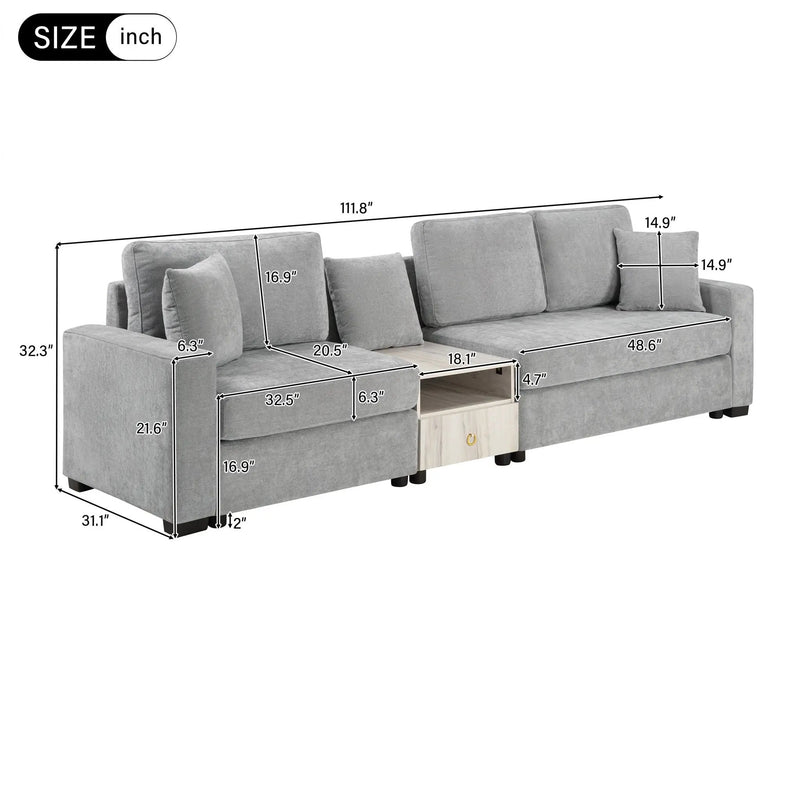 Modular Sofa Couch With Storage Armrest And Center Console by HouseOfZazla