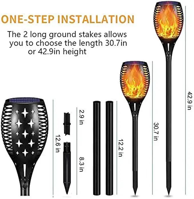 YoungPower Solar Outdoor Torch Lights Flickering Flame, 43" Outdoor Path Lights Waterproof Torch for Garden Yard Patio, 8 Pack by GreenHaven Gardens
