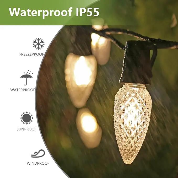 25Pack C9 Replacement LED Light Bulbs, Strawberry Christmas Bulb 2700K Soft White Shatterproof & Waterproof Outdoor String Light Bulbs, E17 Candelabra Base Edison Bulbs for Holiday Decoration by GreenHaven Gardens