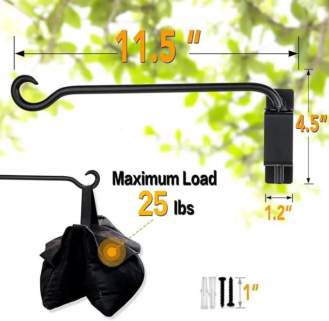 AJART Bird Feeder Hangers Outdoor: Swivel Hanging Plant Bracket for Indoor Wall Mount 12 Inch - 2 Pieces Hummingbird Feeder Hook for Flower Basket by GreenHaven Gardens