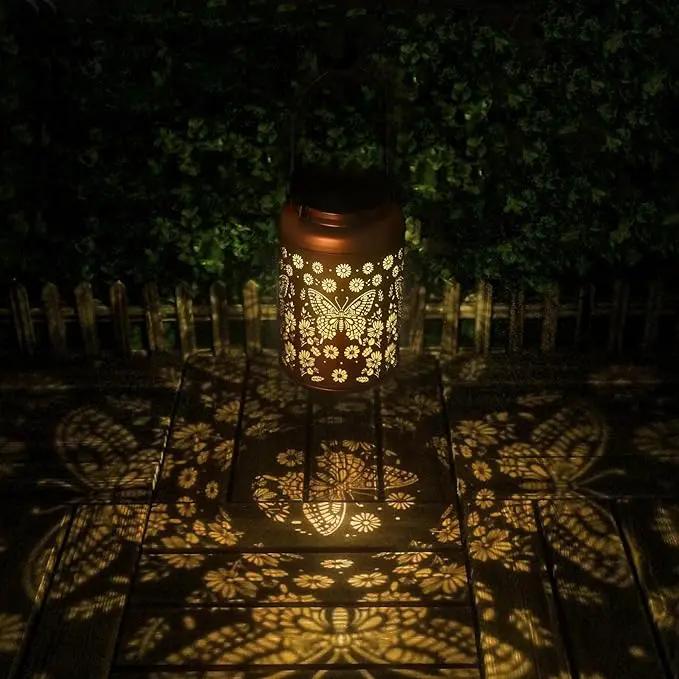 2 Pack Butterfly Solar Lanterns Outdoor Waterproof - Hanging Butterflies Solar Lights Garden Decor, Birthday Gifts for Women, Mom, Mothers Day Gifts, Outdoor Decor for Patio, Yard by GreenHaven Gardens
