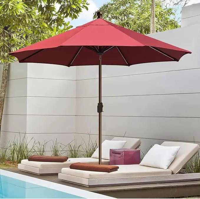 EliteShade USA 10-Year-Non-Fading 10Ft Market Umbrella Patio Umbrella Outdoor Table Umbrella with Ventilation, Burgundy by GreenHaven Gardens