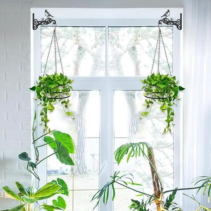 8-Pack Metal Hanging Planters for Indoor Plants - Heavy Duty Anti Rust 4 Hanging Plant Holder with 4 Bird Patterned Plant Hanger – Aesthetic Flower Pot Holder for an Instant Indoor and Outdoor Decor by GreenHaven Gardens