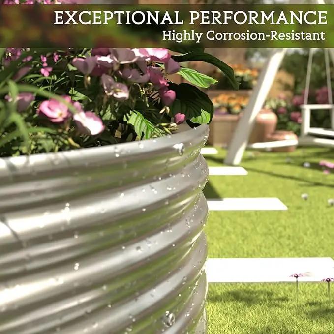 4 Pack Galvanized Raised Garden Bed Outdoor,Metal Garden Bed for Vegetables,Steel Raised Beds for Gardening,Above Ground Garden Box for Flower-35x20inch by GreenHaven Gardens