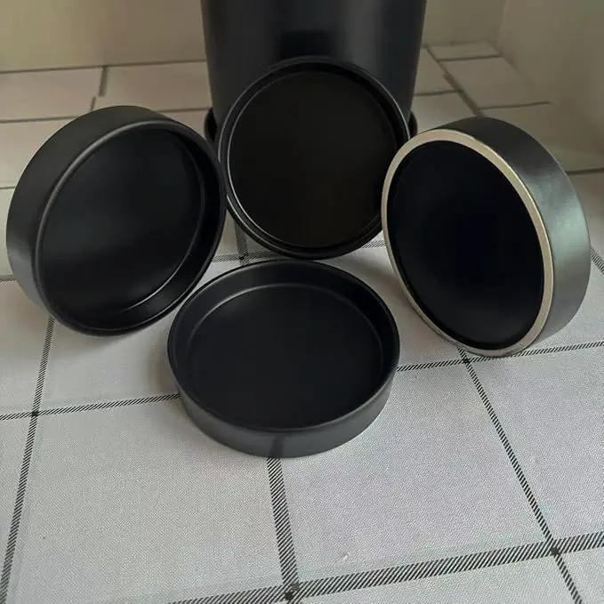 Plant Saucer Pot Tray Planter Saucers 4 5 6 7 8 9 10 11 12 Inch Black 4 Pack for Indoors Outdoor, Durable Sturdy Ceramic Flower Drainage Tray for Glazed Pots Base (4.7 Inch-Black)
