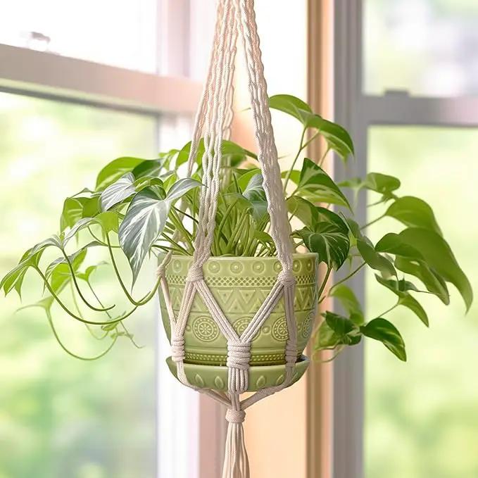 G EPGardening Indoor Plant Pot 5.5 Inch - Ceramic Planter with Drainage Hole and Saucer, Round Boho Plant Pot for Indoor Plants, Plant Lover Gifts, Home Garden Office Decor, Green by GreenHaven Gardens