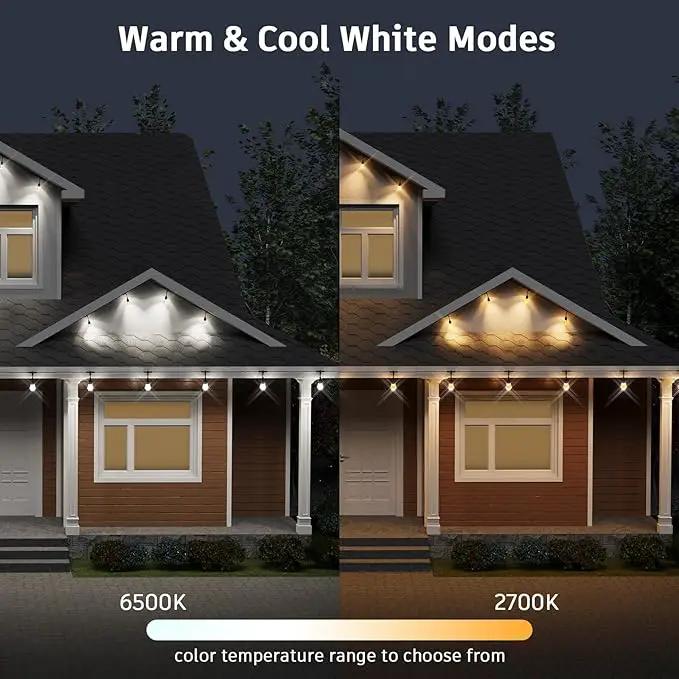 XMCOSY+ Smart Outdoor String Lights - 123ft RGBCWIC Patio Lights with 40 Color Changing Bulbs, LED String Light for Outside Backyard Bistro Party, APP WiFi Control, Work with Alexa, IP65 Waterproof by GreenHaven Gardens