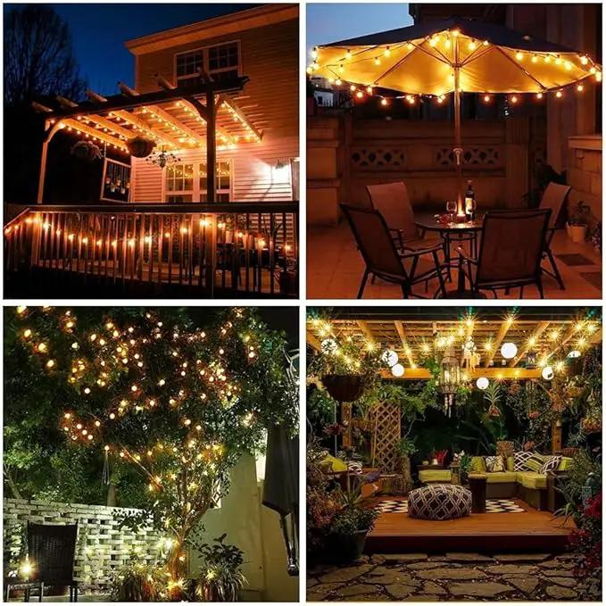 Battery Operated Globe String Lights - Indoor Outdoor String Lights Crystal Globe Lights 8 Modes 30 LED Patio Lights with Timer for Garden Balcony Pergola Party Decor, Warm White, 2 Pack by GreenHaven Gardens