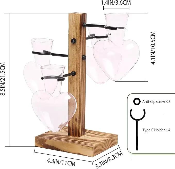 Plants Propagation Stations Plant Terrarium Kit Glass Planters for Indoor Plants House Plant Accessories Gift for Women - 4 Love Bulb Vase by GreenHaven Gardens
