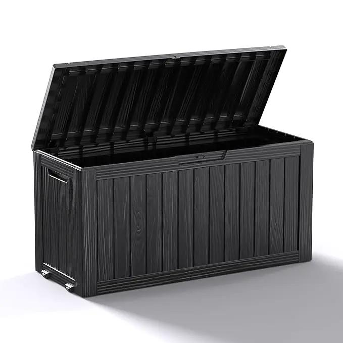 DRATO 75 Gallon Deck Box, Waterproof Resin Large Outdoor Storgae Box for Patio Furniture, Patio Cushions, Gardening Tools, Pool and Sports Supplies, Lockable by GreenHaven Gardens